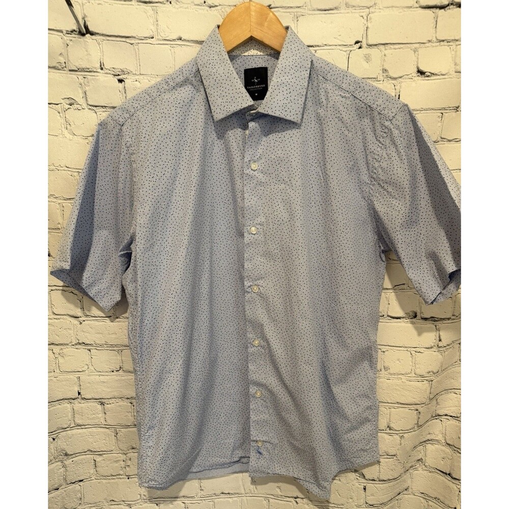TAILORBYRD Shirt Men's Cotton Blue Button Up Casual Everyday Beach Medium